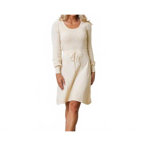 HOPE & HENRY Dresses & Skirts - NEW HOPE & HENRY organic cotton tie waist sweater dress in oatmeal heather chevr